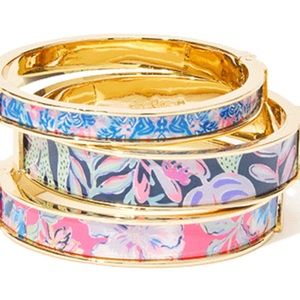 NWT Set of 4 Lilly Pulitzer Photodome Bangle Bracelets GWP
